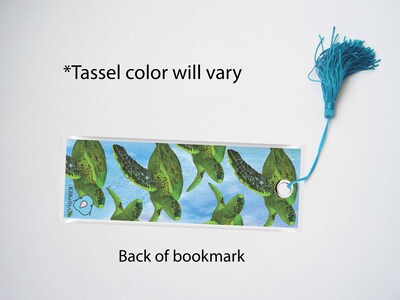 Sea Turtle Bookmark Underwater Animal Bookmark Sea Creature Bookmark Laminated Bookmark with Tassel Watercolor Bookmark Turtle Gifts - image3